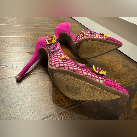 Jessica Simpson Fuchsia and Yellow Floral Heels - Picture 5 of 5